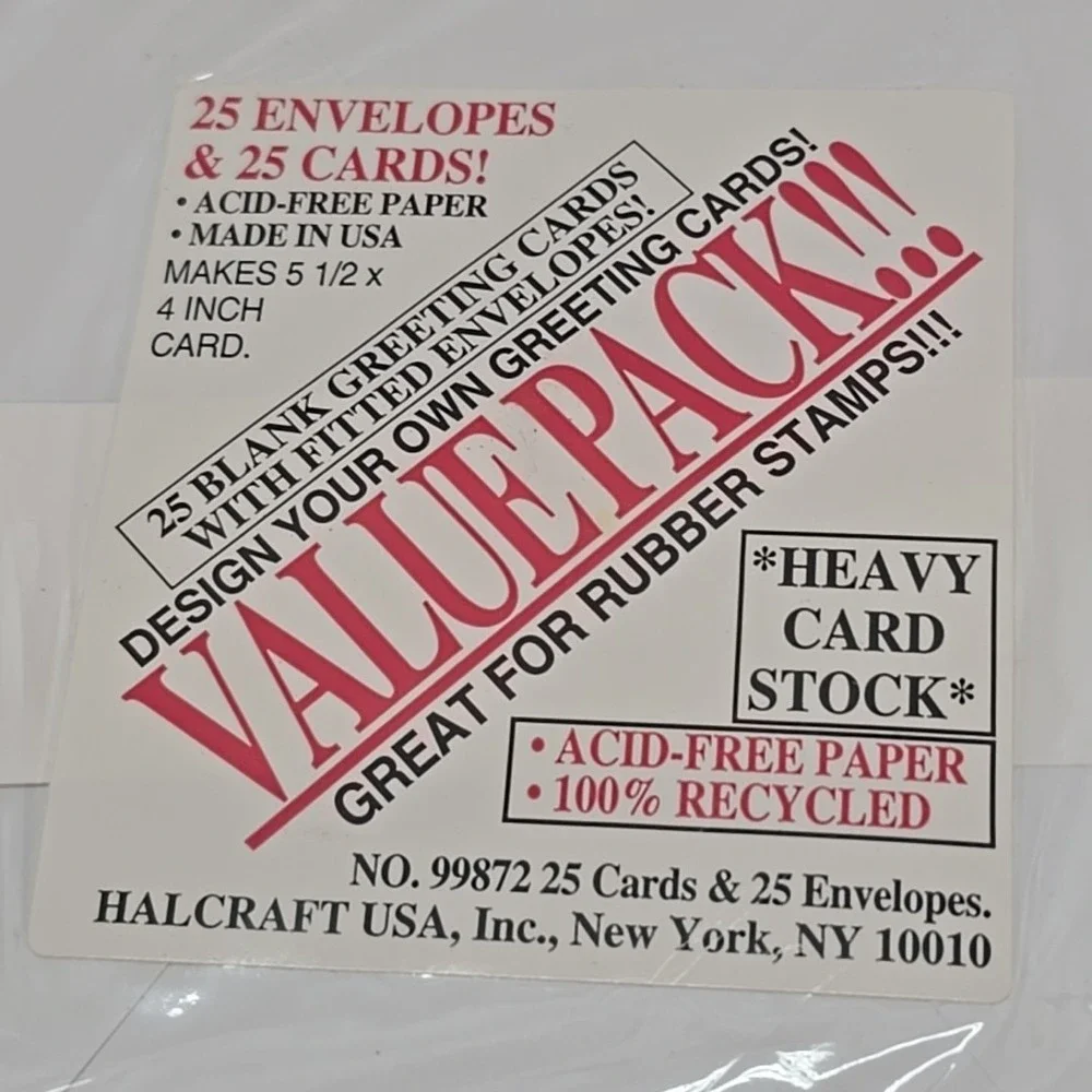 Halcraft‎ USA Valuepack 4 Packages Of 25 Envelopes & Cards White NEW Cardcraft